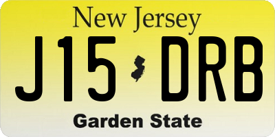 NJ license plate J15DRB