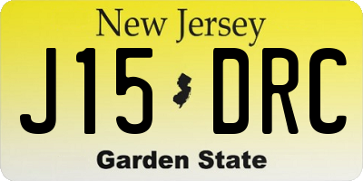 NJ license plate J15DRC