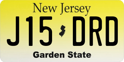 NJ license plate J15DRD