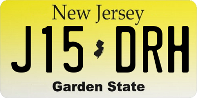 NJ license plate J15DRH