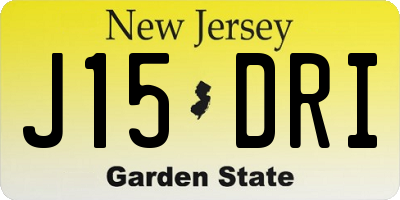 NJ license plate J15DRI