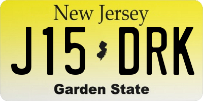 NJ license plate J15DRK