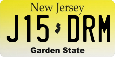 NJ license plate J15DRM