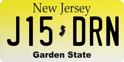 NJ license plate J15DRN