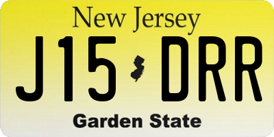 NJ license plate J15DRR