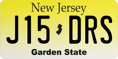 NJ license plate J15DRS