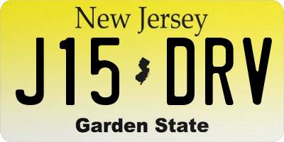 NJ license plate J15DRV