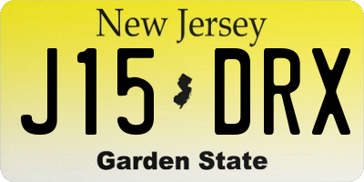 NJ license plate J15DRX