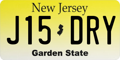 NJ license plate J15DRY