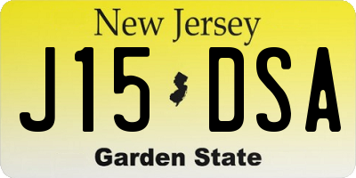 NJ license plate J15DSA