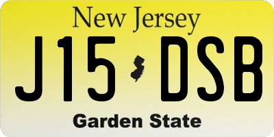 NJ license plate J15DSB
