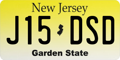 NJ license plate J15DSD