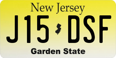 NJ license plate J15DSF