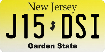 NJ license plate J15DSI