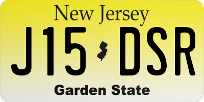 NJ license plate J15DSR