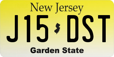 NJ license plate J15DST