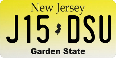 NJ license plate J15DSU