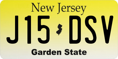 NJ license plate J15DSV