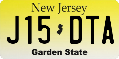 NJ license plate J15DTA