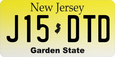 NJ license plate J15DTD