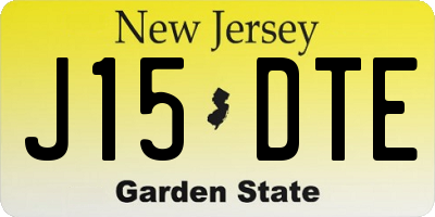 NJ license plate J15DTE