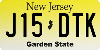 NJ license plate J15DTK