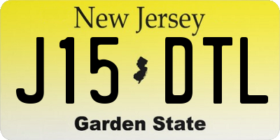 NJ license plate J15DTL