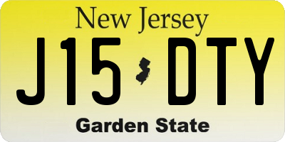 NJ license plate J15DTY