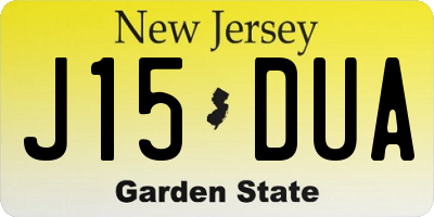 NJ license plate J15DUA