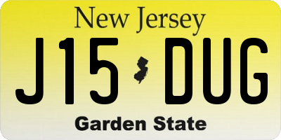 NJ license plate J15DUG