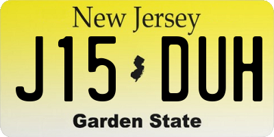 NJ license plate J15DUH