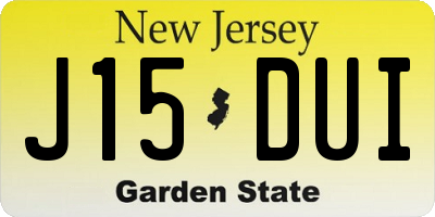 NJ license plate J15DUI