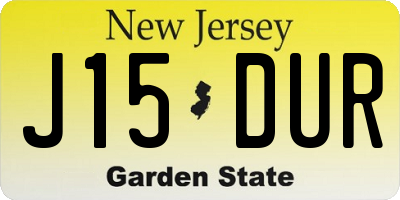 NJ license plate J15DUR