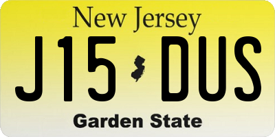 NJ license plate J15DUS
