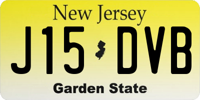 NJ license plate J15DVB