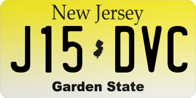 NJ license plate J15DVC