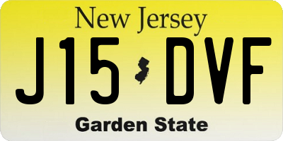NJ license plate J15DVF