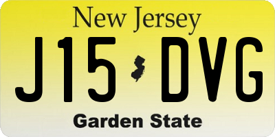 NJ license plate J15DVG