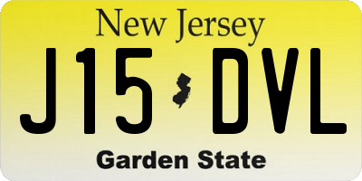 NJ license plate J15DVL