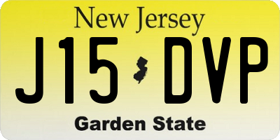 NJ license plate J15DVP