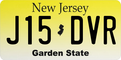 NJ license plate J15DVR