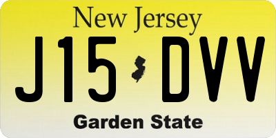 NJ license plate J15DVV