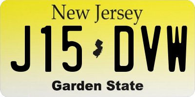 NJ license plate J15DVW