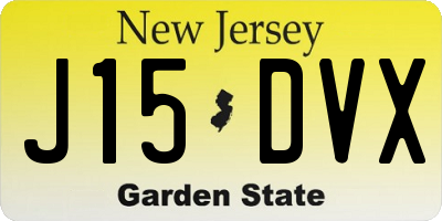 NJ license plate J15DVX