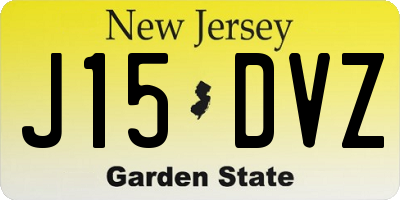 NJ license plate J15DVZ