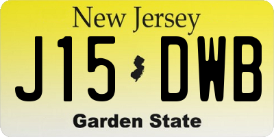 NJ license plate J15DWB