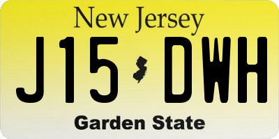 NJ license plate J15DWH
