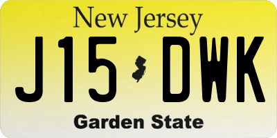 NJ license plate J15DWK