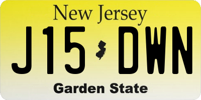 NJ license plate J15DWN