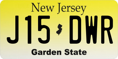 NJ license plate J15DWR